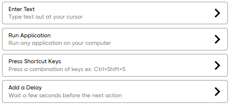 Choose an action type